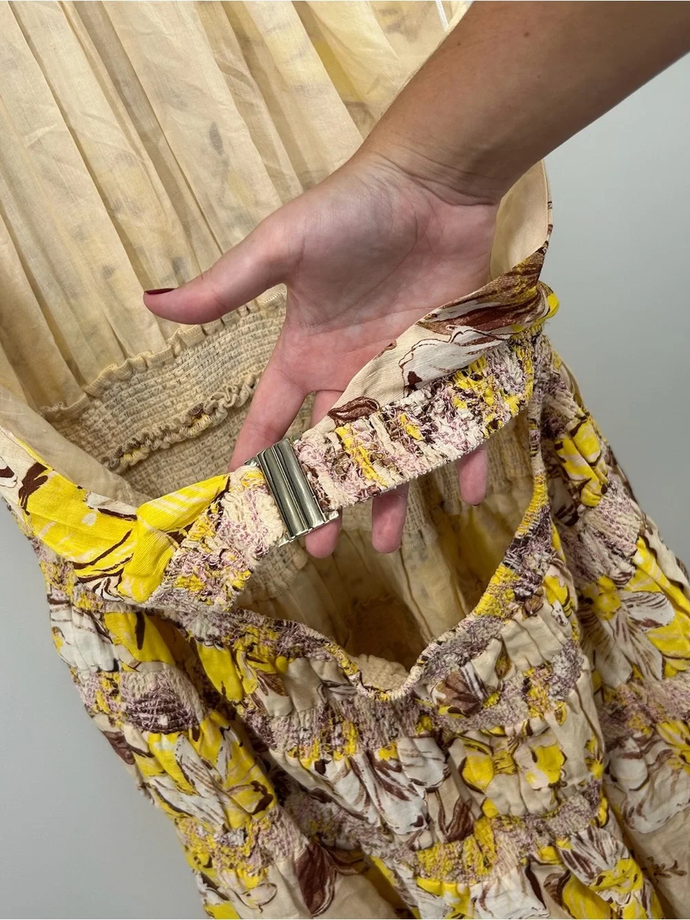 Sleeveless Yellow Floral Halter Maxi Dress